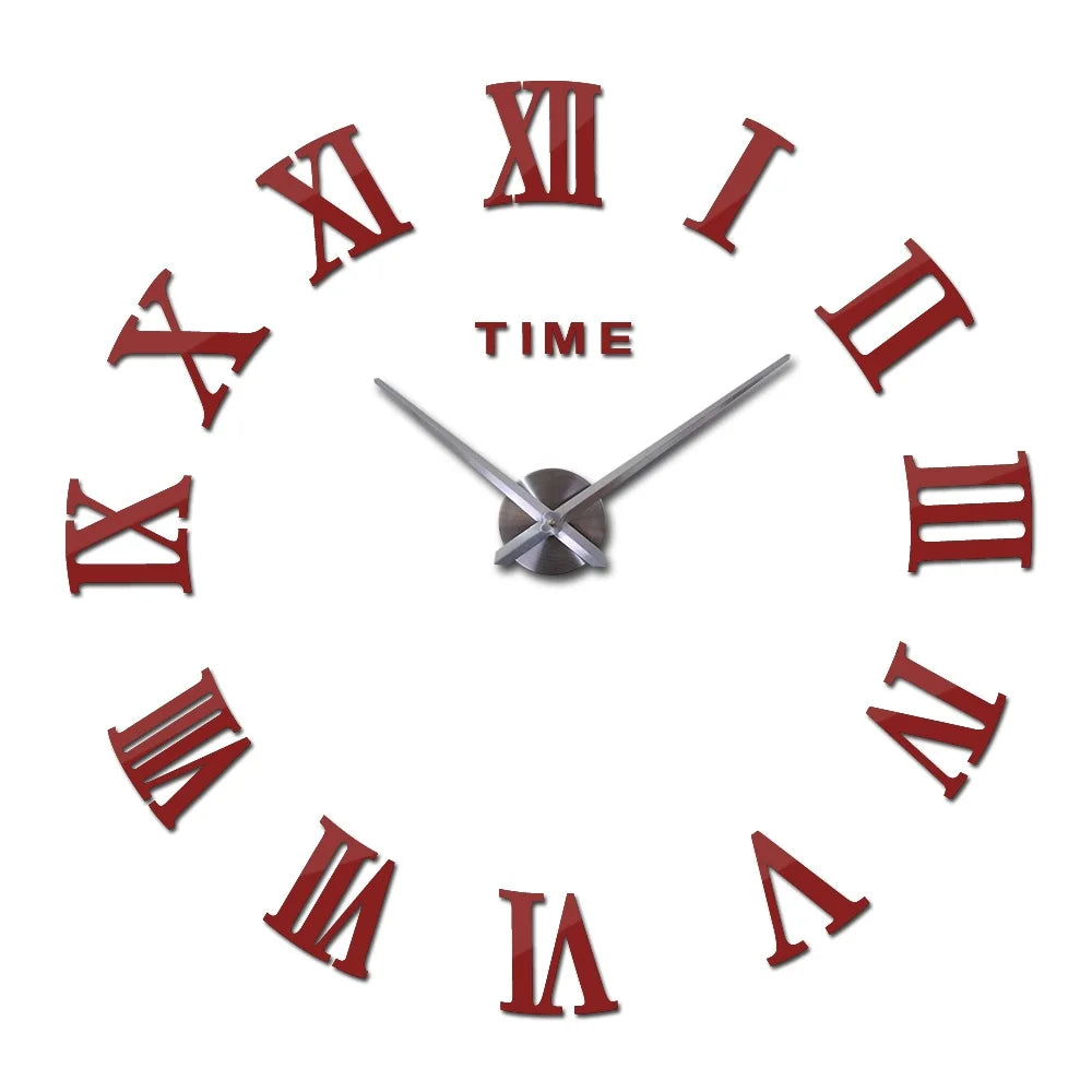Diy Wall Cock Promotion New Home Decor Large Roman Mirror Fashion  Modern Quartz Clocks Living Room  Sticker Watch