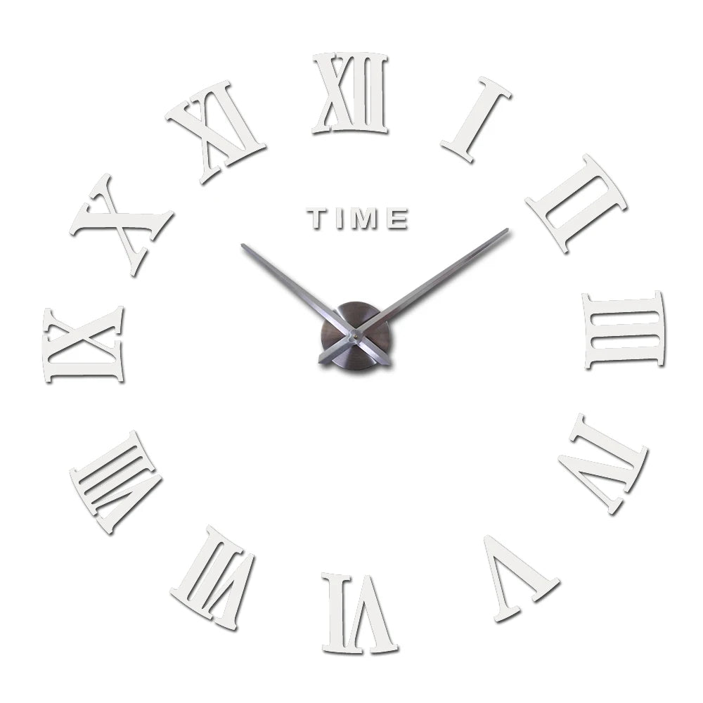 Diy Wall Cock Promotion New Home Decor Large Roman Mirror Fashion  Modern Quartz Clocks Living Room  Sticker Watch