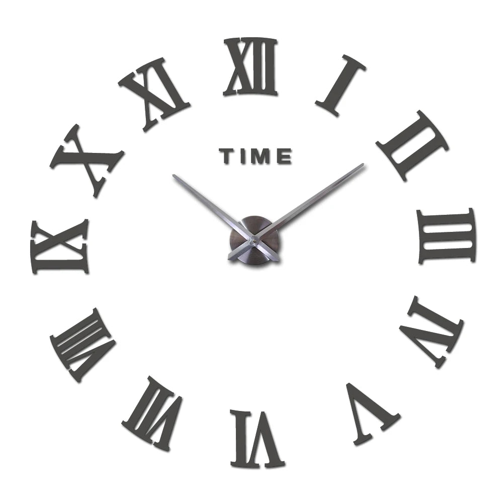 Diy Wall Cock Promotion New Home Decor Large Roman Mirror Fashion  Modern Quartz Clocks Living Room  Sticker Watch