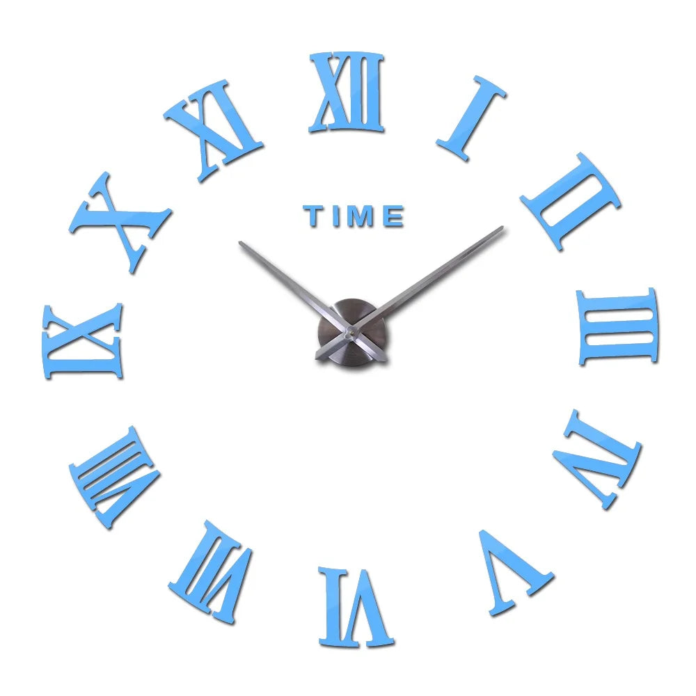 Diy Wall Cock Promotion New Home Decor Large Roman Mirror Fashion  Modern Quartz Clocks Living Room  Sticker Watch