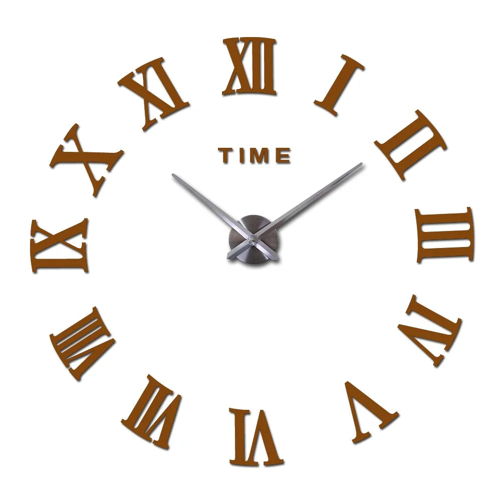 Diy Wall Cock Promotion New Home Decor Large Roman Mirror Fashion  Modern Quartz Clocks Living Room  Sticker Watch