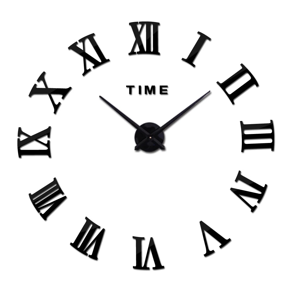 Diy Wall Cock Promotion New Home Decor Large Roman Mirror Fashion  Modern Quartz Clocks Living Room  Sticker Watch